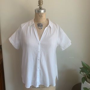 Madewell White Tidal Button Up Top M